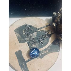 Aquarius BLUE GLOBE ZODIAC STAR SIGN HOROSCOPE NECKLACE